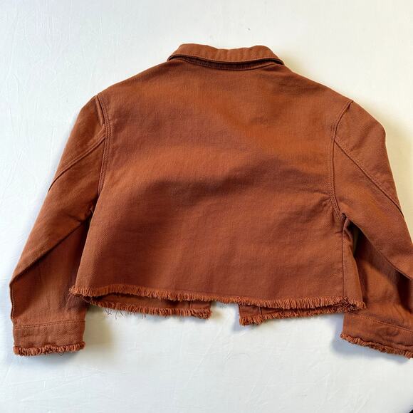 Wonder Nation Burnt Orange Cropped Light Weight Jean Jacket Sz 4T - Picture 5 of 5